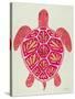 Sea Turtle in Pink and Gold-Cat Coquillette-Stretched Canvas