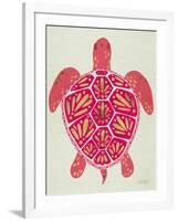 Sea Turtle in Pink and Gold-Cat Coquillette-Framed Art Print