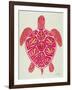 Sea Turtle in Pink and Gold-Cat Coquillette-Framed Art Print