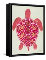 Sea Turtle in Pink and Gold-Cat Coquillette-Framed Stretched Canvas