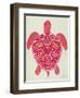 Sea Turtle in Pink and Gold-Cat Coquillette-Framed Art Print