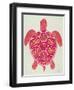 Sea Turtle in Pink and Gold-Cat Coquillette-Framed Art Print