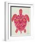 Sea Turtle in Pink and Gold-Cat Coquillette-Framed Art Print