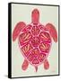 Sea Turtle in Pink and Gold-Cat Coquillette-Framed Stretched Canvas