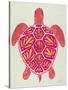 Sea Turtle in Pink and Gold-Cat Coquillette-Stretched Canvas