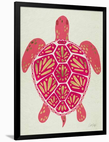 Sea Turtle in Pink and Gold-Cat Coquillette-Framed Art Print