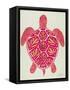 Sea Turtle in Pink and Gold-Cat Coquillette-Framed Stretched Canvas