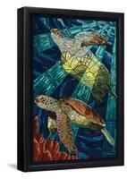 Sea Turtle - Paper Mosaic-null-Framed Poster