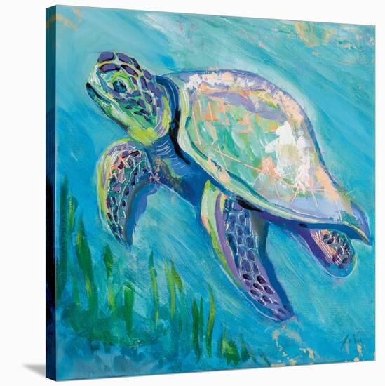 Sea Turtle Swim Light Flipped-Jeanette Vertentes-Stretched Canvas