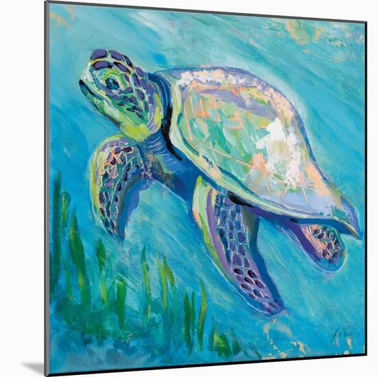Sea Turtle Swim Light Flipped-Jeanette Vertentes-Mounted Art Print