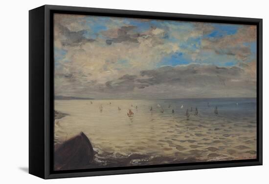 Sea Viewed from the Heights of Dieppe-Eugene Delacroix-Framed Stretched Canvas