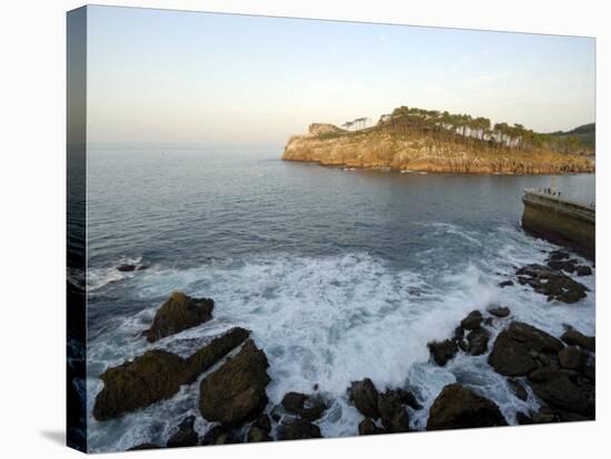 Sea Wall and Harbour Entrance, Lekeitio, Basque Country, Costa Vasca, Euskadi, Spain, Europe-Groenendijk Peter-Stretched Canvas