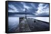 Sea Wall and Harbour Light at Bridlington, East Riding of Yorkshire, England, United Kingdom-Mark Sunderland-Framed Stretched Canvas