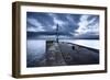 Sea Wall and Harbour Light at Bridlington, East Riding of Yorkshire, England, United Kingdom-Mark Sunderland-Framed Photographic Print