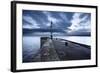 Sea Wall and Harbour Light at Bridlington, East Riding of Yorkshire, England, United Kingdom-Mark Sunderland-Framed Photographic Print