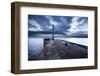 Sea Wall and Harbour Light at Bridlington, East Riding of Yorkshire, England, United Kingdom-Mark Sunderland-Framed Photographic Print