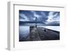 Sea Wall and Harbour Light at Bridlington, East Riding of Yorkshire, England, United Kingdom-Mark Sunderland-Framed Photographic Print