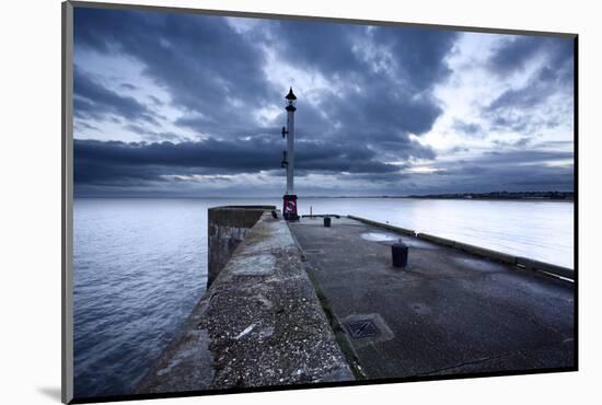 Sea Wall and Harbour Light at Bridlington, East Riding of Yorkshire, England, United Kingdom-Mark Sunderland-Mounted Photographic Print