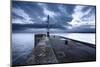 Sea Wall and Harbour Light at Bridlington, East Riding of Yorkshire, England, United Kingdom-Mark Sunderland-Mounted Photographic Print