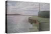 Sea Wall at Weston Looking Towards Breen Down, 2006-Peter Breeden-Stretched Canvas