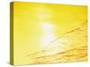 Sea Waves in Yellow with Sunlight-null-Stretched Canvas