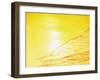 Sea Waves in Yellow with Sunlight-null-Framed Photographic Print