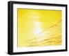 Sea Waves in Yellow with Sunlight-null-Framed Photographic Print