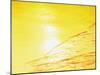 Sea Waves in Yellow with Sunlight-null-Mounted Photographic Print