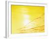 Sea Waves in Yellow with Sunlight-null-Framed Photographic Print