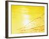 Sea Waves in Yellow with Sunlight-null-Framed Photographic Print