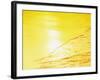 Sea Waves in Yellow with Sunlight-null-Framed Photographic Print