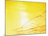 Sea Waves in Yellow with Sunlight-null-Mounted Photographic Print
