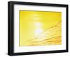 Sea Waves in Yellow with Sunlight-null-Framed Photographic Print