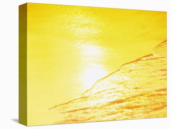 Sea Waves in Yellow with Sunlight-null-Stretched Canvas