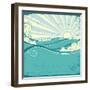 Sea Waves. Vintage Illustration Of Sea Landscape-GeraKTV-Framed Art Print