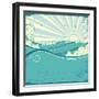 Sea Waves. Vintage Illustration Of Sea Landscape-GeraKTV-Framed Art Print