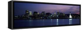 Sea with Buildings in the Background, Montreal, Quebec, Canada-null-Framed Stretched Canvas