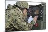 Seabee Completes a Generator Check During a Command Post Exercise-null-Mounted Photographic Print