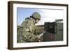 Seabee Completes a Generator Check During a Command Post Exercise-null-Framed Photographic Print