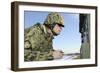 Seabee Completes a Generator Check During a Command Post Exercise-null-Framed Photographic Print