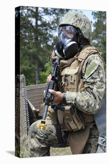 Seabee Participates in a Field Exercise at Camp Shelby, Mississippi-null-Stretched Canvas