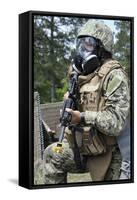 Seabee Participates in a Field Exercise at Camp Shelby, Mississippi-null-Framed Stretched Canvas