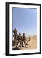 Seabees Watch Rockets Fire Overhead-null-Framed Photographic Print