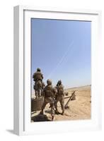 Seabees Watch Rockets Fire Overhead-null-Framed Photographic Print