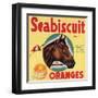 Seabiscuit Brand - Lindsay, California - Citrus Crate Label-Lantern Press-Framed Art Print