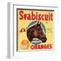 Seabiscuit Brand - Lindsay, California - Citrus Crate Label-Lantern Press-Framed Art Print