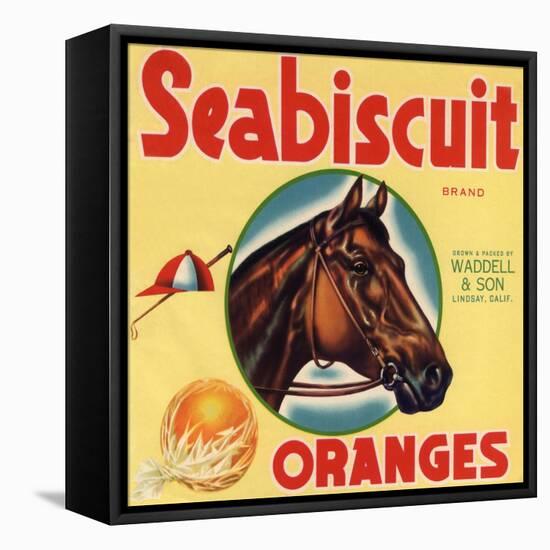 Seabiscuit Brand - Lindsay, California - Citrus Crate Label-Lantern Press-Framed Stretched Canvas
