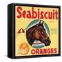 Seabiscuit Brand - Lindsay, California - Citrus Crate Label-Lantern Press-Framed Stretched Canvas