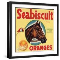 Seabiscuit Brand - Lindsay, California - Citrus Crate Label-Lantern Press-Framed Art Print