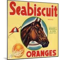 Seabiscuit Brand - Lindsay, California - Citrus Crate Label-Lantern Press-Mounted Art Print